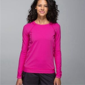 Lululemon Run For Gold Long Sleeve Shirt Pink Size 6 NWT